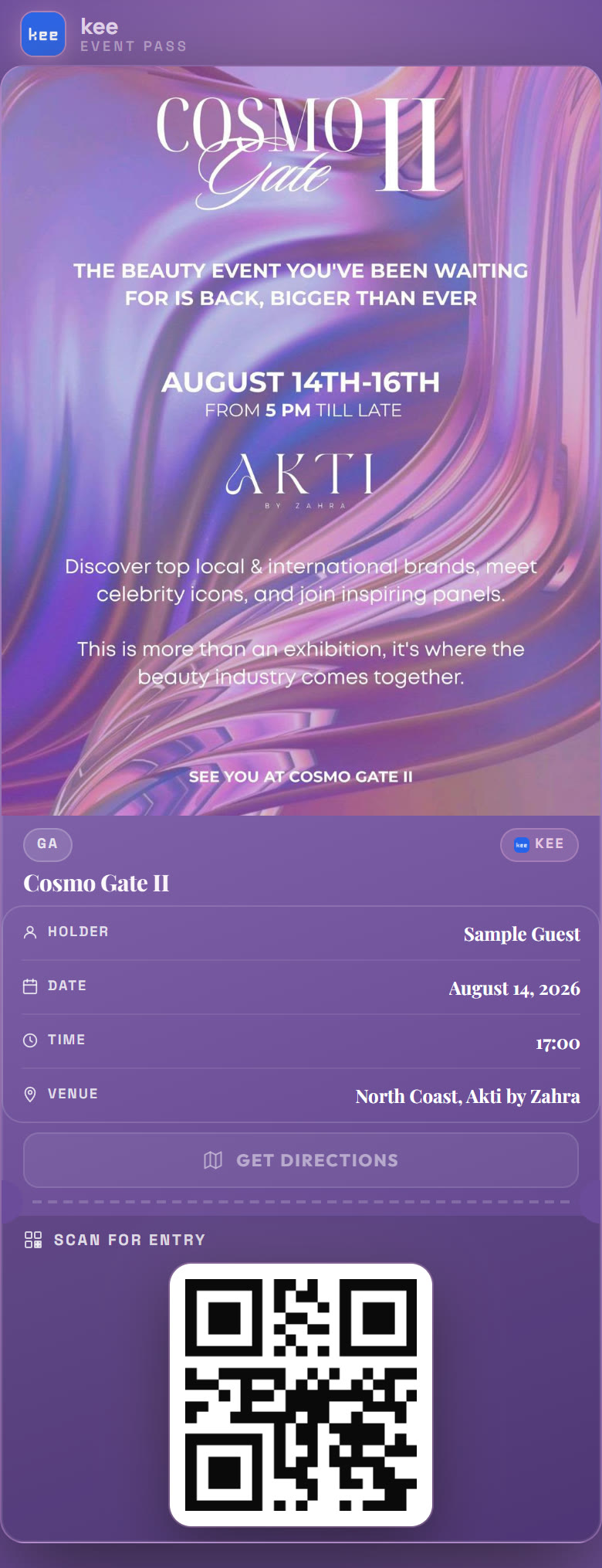 Ticket designed for Cosmo Gate II